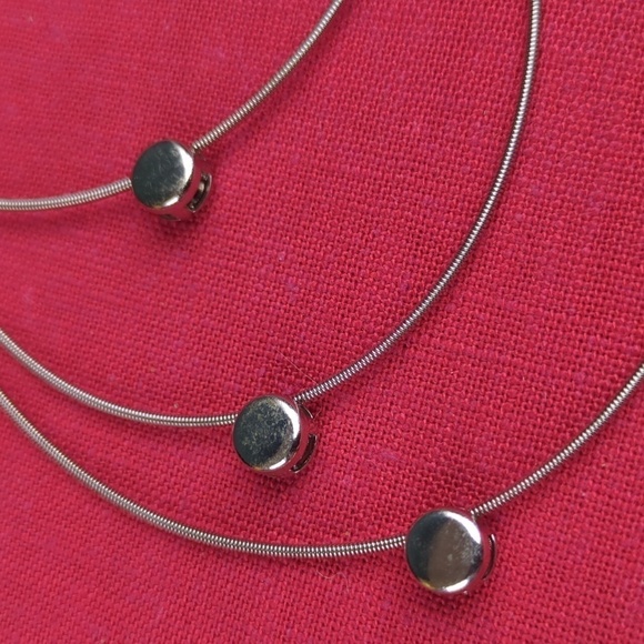 Three Tiered Necklace With CZ Crystals - Picture 6 of 7